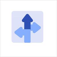 A blue arrow pointing to the right and a blue arrow pointing to the left vector