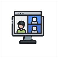 A computer screen with people on it vector