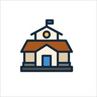School building icon illustration vector