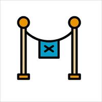 A blue and yellow sign with a cross on it vector