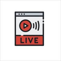 Live streaming icon illustration vector