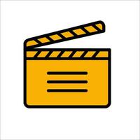 A movie clapboard icon on a white background vector