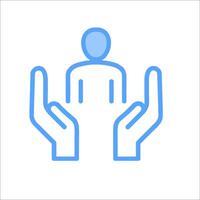 A person is holding two hands in front of them vector