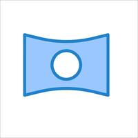 A blue and white icon of a folded paper vector