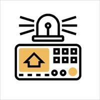 A black and yellow icon of a radio and a light vector