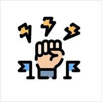 A fist with lightning bolts on it vector