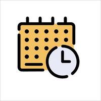 A calendar and clock icon on a white background vector