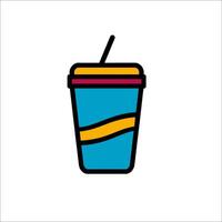A drink cup with a straw and a straw in it vector