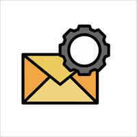 Email envelope with gear icon illustration vector