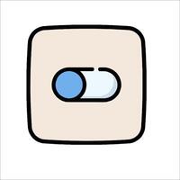 A button with a blue and white square vector