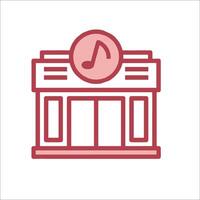 A music store icon with a note on it vector