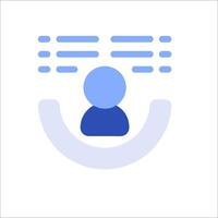 A person is sitting in a circle with a blue icon vector