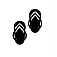 Two black flip flops on a white background vector