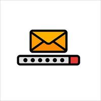 Email icon with a lock and envelope vector
