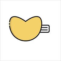 A yellow cup with a heart on it vector