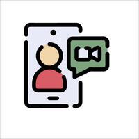 A phone with a chat icon on it vector
