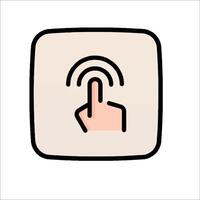 Touch icon with finger on it illustration vector