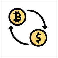 Bitcoin and dollar icon vector