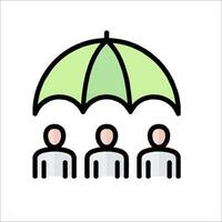 People under an umbrella icon vector