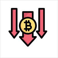Bitcoin price graph vector