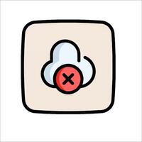 A cloud with a red cross on it vector
