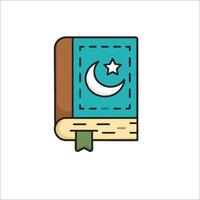 A book with a crescent and star on it vector
