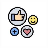 A smiley face, thumbs up and a heart vector