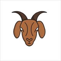 A goat head with horns on a white background vector