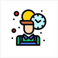 A man with a clock on his head and a hat vector