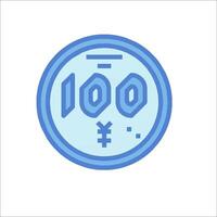 A blue circle with the word 100 in it vector