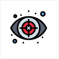 An eye with a target on it, with a red dot in the center vector