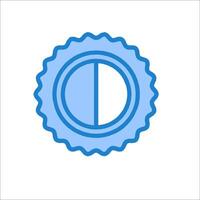 A blue seal with a half circle inside vector