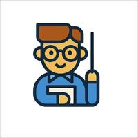 Teacher with a pointer icon vector