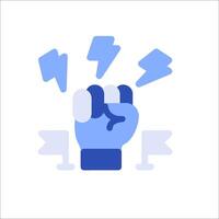 A fist with a lightning bolt coming out of it vector