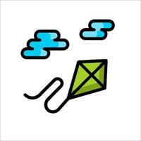 A kite flying in the sky with clouds vector