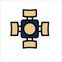 A simple icon of a table with four chairs vector