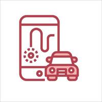Car and phone icon on white background vector