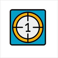 A clock icon with a crosshair on it vector