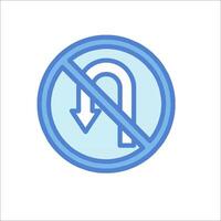 A no turn sign with a circle around it vector