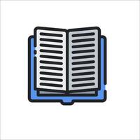 An open book icon on a white background vector