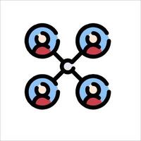 A group of people are connected by a circle vector