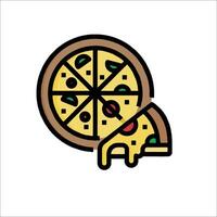 A pizza slice with cheese and sauce on it vector