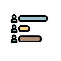 A line icon of people with different colors vector