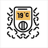 A thermometer with the number 19 on it vector