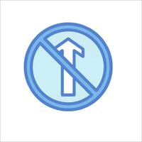 A no entry sign with an arrow pointing up vector