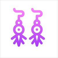 A pair of purple earrings with a pair of hands vector