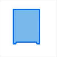 A blue rectangle with a line through it vector