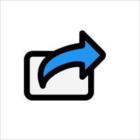 A blue arrow pointing to a white button vector
