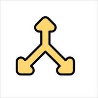 A yellow arrow pointing to the left and right vector