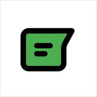 A green speech bubble icon on a white background vector